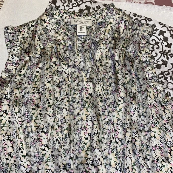 Women’s Floral Print Silver Detail Rachel Zoe Top - Picture 5 of 11